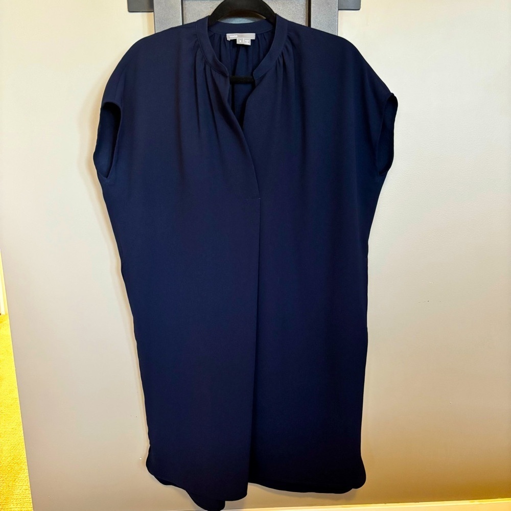 Vince Navy V-Neck Drape Dress - Size S​